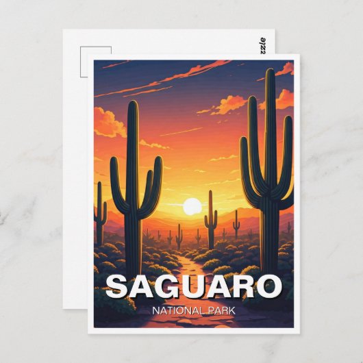 サグアーロ国立公園のサクティ土産 ポストカード (正面/裏面)