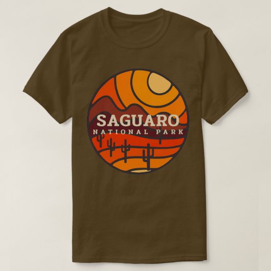 サグアーロ国立公園アリゾナサボスデザートサンリス Tシャツ (デザイン正面)