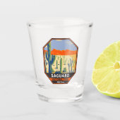 サグアーロ国立公園アリゾナジャイアントサボテンヴィンテージ ショットグラス (正面)