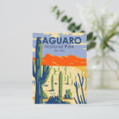 サグアーロ国立公園アリゾナジャイアントサボテンヴィンテージ ポストカード (スタンド正面)