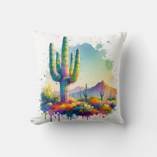 サグアーロ国立公園アリゾナジャイアントサボテン クッション (正面)