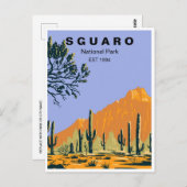サグアーロ国立公園アリゾナヴィンテージ旅行レトロ ポストカード (正面/裏面)