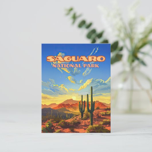 サグアーロ国立公園アリゾナ砂漠サボスカード (スタンド正面)