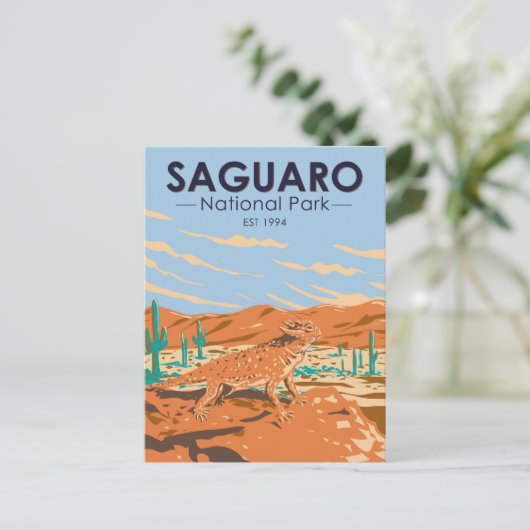 サグアーロ国立公園ホーネドリザードヴィンテージ ポストカード (スタンド正面)