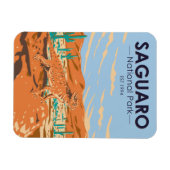 サグアーロ国立公園ホーネドリザードヴィンテージ マグネット (横)