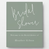 サググリーンのウェディングシャワーのお出迎え看板 エントランス フォトプラーク (正面)