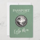 サググリーンのコスタリカパスポート結婚式招待状 招待状 (裏面)