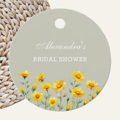 サググリーンのワイルドフラワーブライダルシャワーのお礼 フェイバータグ