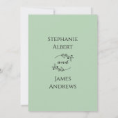 サググリーンの結婚式テーブルナンバー席次表 招待状 (裏面)