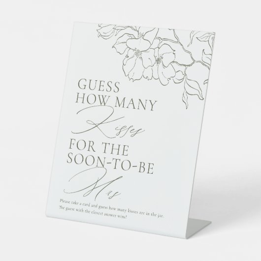 サググリーンの花柄キスゲーム 推測しよう 台座サイン (正面)