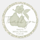 サググリーンパーフェクトペア ブライダルシャワーの感謝 ラウンドシール (正面)
