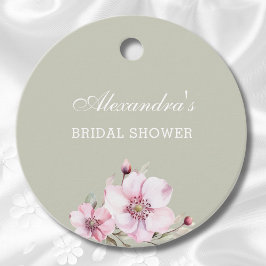 サググリーンピンクローズ ブライダルシャワーのお礼 フェイバータグ