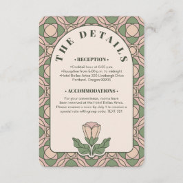 サググリーン アートヌーボー 結婚式 詳細 QRコード エンクロージャーカード