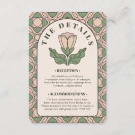 サググリーン アートヌーボー 結婚式 詳細 QRコード エンクロージャーカード