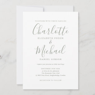 サググリーン シグネチャースクリプト 結婚式招待状 招待状