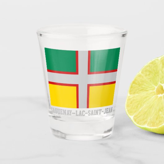 サグネー・ラック・サンジャン国旗（ケベック州） ショットグラス (正面)