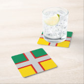 サグネー・ラック・サンジャン国旗(ケベック州) スクエアペーパーコースター (インサイチュ)