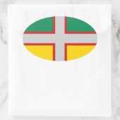 サグネー・ラック・サンジャン国旗（ケベック州） 楕円形シール (バッグ)