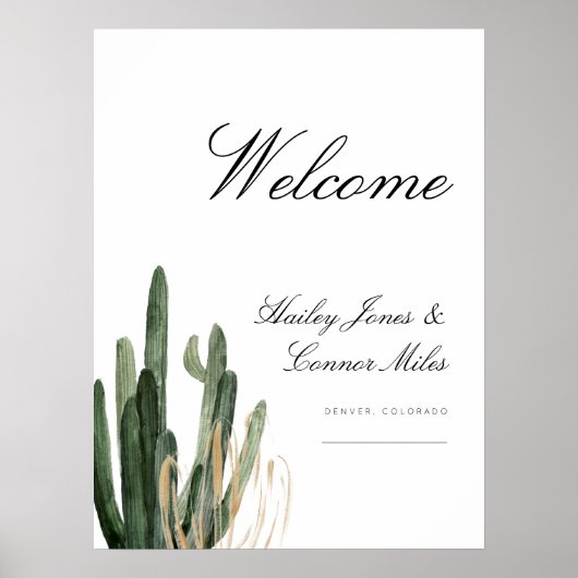 サグモダンアロ・サボス砂漠の結婚歓迎サイン ポスター (正面)