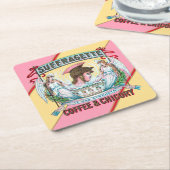 サグラゲットコーヒー&チコリー スクエアペーパーコースター (アングル)