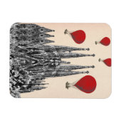 サグラダファミリアと赤ホットエアバルーン2 マグネット (横)