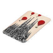 サグラダファミリアと赤ホットエアバルーン2 マグネット (左側)