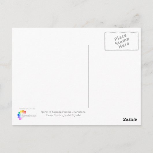 サグラダファミリアの尖塔 ポストカード (裏面)
