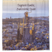 サグラダファミリアカトリック教会，バルセロナ，スペイン シャワーカーテン (正面)