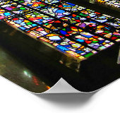 サグラダファミリアステンドグラスバルセロナ写真 ポスター (角)