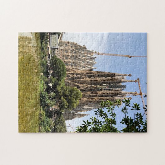 サグラダファミリアバシリカランドマークバルセロナスペイン ジグソーパズル (横)