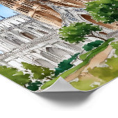 サグラダファミリアバルセロナスペイン水彩画 ポスター (角)