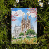 サグラダファミリアバルセロナスペイン水彩画 招待状