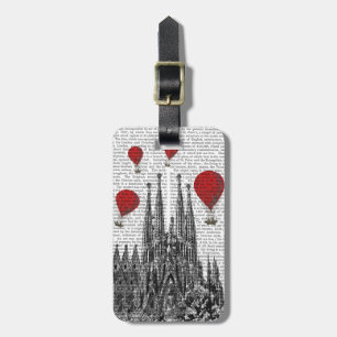 サグラダ·ファミリアと赤い熱気球 ラゲッジタグ