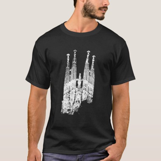 サグラダ・ファミリア スカイライン スペイン バルセロナ好き Tシャツ (正面)