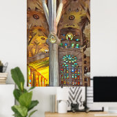 サグラダ・ファミリア。内部.ビュー11. ポスター (ホームオフィス)