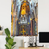 サグラダ・ファミリア。内部.ビュー15. ポスター (ホームオフィス)