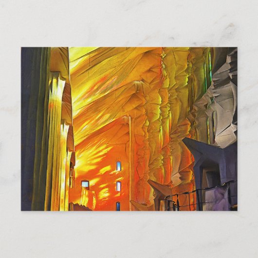 サグラダ・ファミリア。内部.ビュー2. ポストカード (正面)