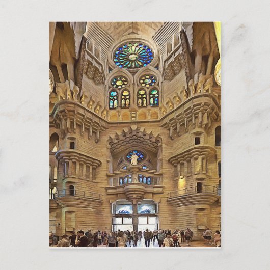 サグラダ・ファミリア。内部.ビュー32. ポストカード (正面)