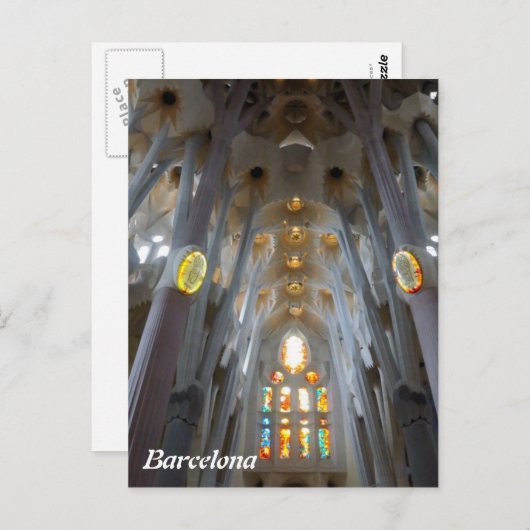 サグラダ・ファミリア。内部 ポストカード (正面/裏面)