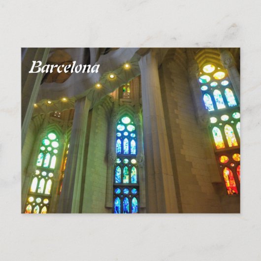 サグラダ・ファミリア。内部 ポストカード (正面)