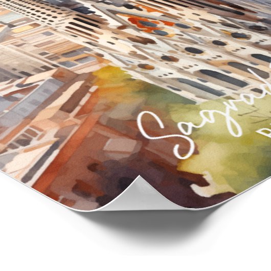 サグラードファミリアバルセロナファーマティブトラベルプレイス ポスター (角)