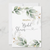 サグリーン色のウェディングシャワー招待状 招待状 (裏面)