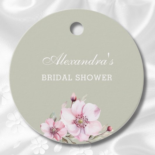 サグリーン ピンクローズ ブライダルシャワー 感謝 フェイバータグ