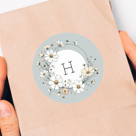 サグリーン モノグラム ボホ フラワーズ オーダーメイド ラウンドシール