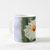 サグ図解入りの、写真付きのアロサボテン白花 コーヒーマグカップ (正面左)