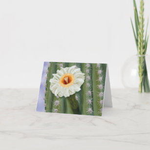 サグ図解入りの、写真付きのアロサボテン白花 ノートカード
