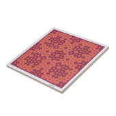 サケと明るい赤紫色の一目差幾何瓦 タイル (側面)