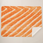 サケのテクスチャプラッシュ毛布 シェルパブランケット (正面(横))