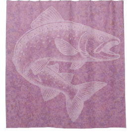 サケのライジング シャワーカーテン