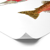 サケの水彩勉強 ポスター (角)